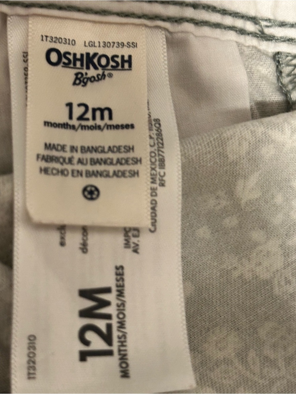 OshKosh B'gosh Sage Floral Girls' Overalls - Picture 3 of 3